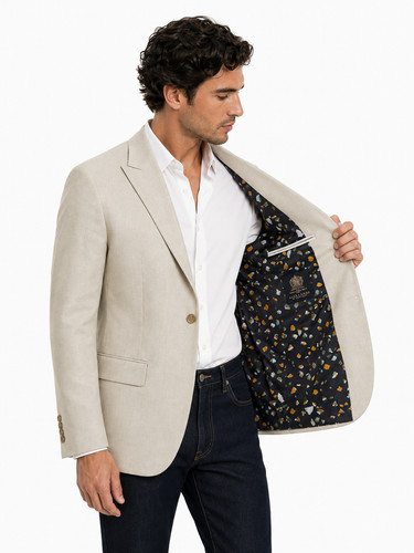 Stone linen jacket - stone,