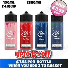 E Liquid 100ml Zer0mg ELiquid Vape Juice Flavour 0mg 70 30 VG PG Cloud Chaser