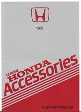 Honda Accessories Price List 1985 UK Foldout Brochure Civic Accord Prelude Acty