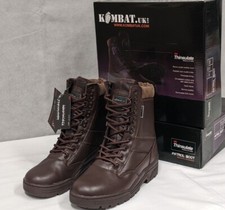 Kombat Army Cadet Brown Leather Military Combat Patrol Boots - Security Tactical