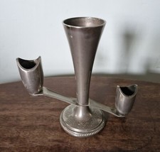 Vintage Silver Plate Grenadier Two Stem Candlestick Holder & Bud Vase 13.4cm H