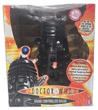 LARGE 12" DOCTOR WHO DALEK SEC BLACK DALEK RC RADIO CONTROL BOXED TOY