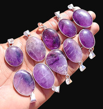 Amethyst Gemstone Pendants Lot
