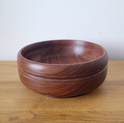 Vintage teak footed bowl - teak,