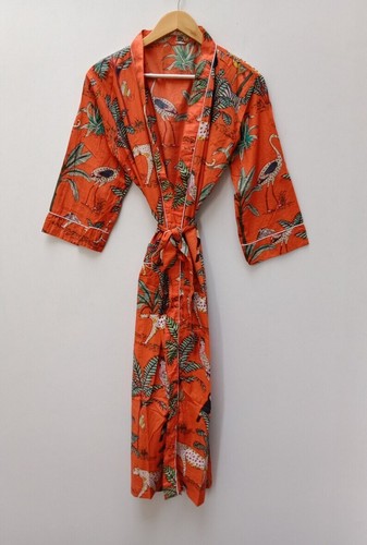 Cotton kimono robe dressing - robe,