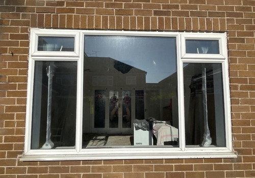 White upvc fixed window - white,