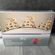 Retro Vintage Woolworths Triple Santa Reindeer Christmas Lights new out of box 