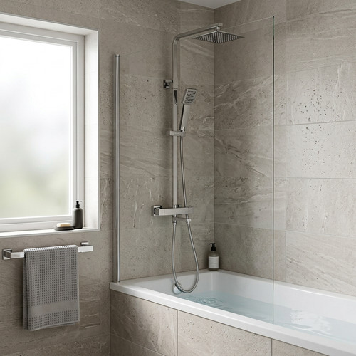 Square thermostatic shower - thermostatic, &
