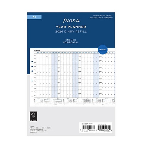 Filofax refill 2026 size - a5, a5