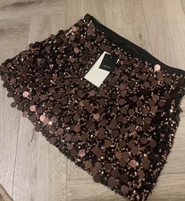 Zara Brown Sequin Skirt Size