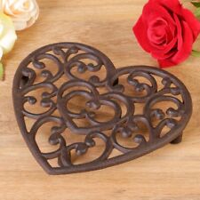 Cast Iron 6th Wedding Anniversary Heart Trivet Hot Pan Dish Holder Top Protector
