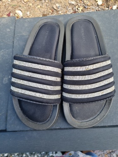 Primark black diamante sliders - primark,