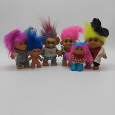 6 Troll Vinyl Dolls Bundle - Various Sizes Please See Pictures