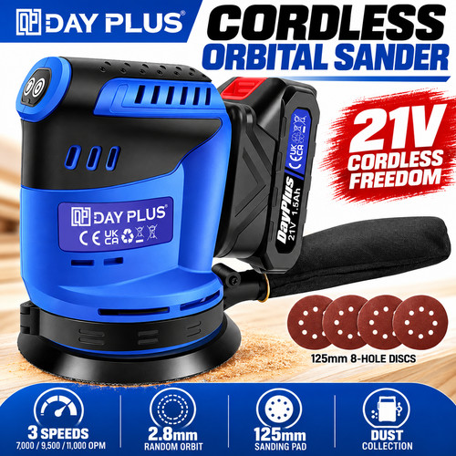 21v cordless orbital sander - cordless,
