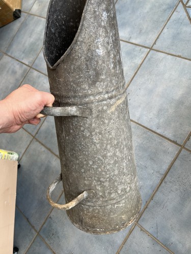 Vintage galvanized metal coal - metal,