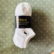White Polo Ralph Lauren Crew Socks Classic Sport Men’s Size 6-12 Pack Of 6
