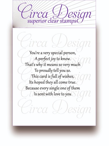 Clear unmounted birthday verse - unmounted,