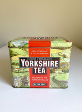 Vintage Yorkshire Tea tin/ caddy embossed