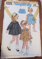(1965) Simplicity 6325 Sewing Pattern Girls Child Smocked Dress Cut age 2 years