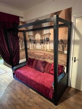 THE LOW FOUR POSTER SINGLE WOODEN DESIGNER BED WITH MATTRESS by GET LAID BEDS