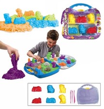 Kids Magic Sand Kit Colours Tools Carry Case Educational Game Sport Activity