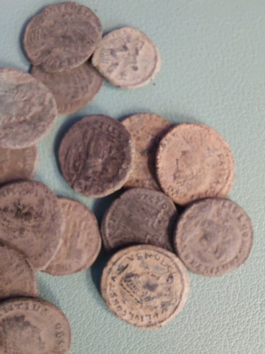 Uncleaned roman coin - uncleaned,