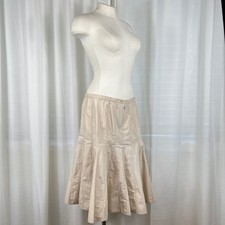 Cream Beige Drop Waist Godet