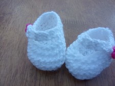Handmade knitted doll shoes - handmade,