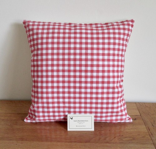 Gingham check cushion - cushion, covers