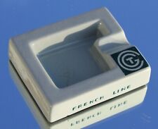 CGT FRENCH LINE SS NORMANDIE ERA ART DECO USED ONBOARD 1ST CLASS ASHTRAY A/F