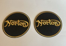 NORTON COMMANDO MOTORCYCLE PAIR OF RETRO IRON/SEW ON PATCHES 