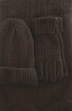 women’s hat scarf and gloves set - Black - New