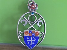 JRG&S Silver & Enamel Pendant – Tudor Rose & Heraldic Shield – 37.6g Vintage