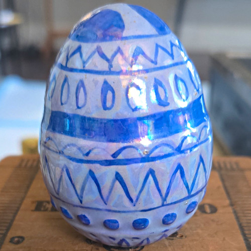 Hand painted blue and - painted, blue,
