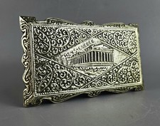 Vintage Brass Ink Blotter Rocker Ornate Parthenon Pattern. Collectible.
