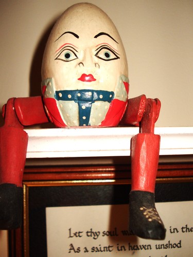 Vintage folk art wooden humpty - folk,