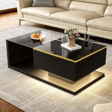Coffee Table with LED Light &