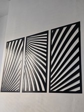 3 Panels Metal Wall Art 3D