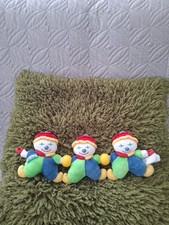 RARE VINTAGE K ' KIDS PLUSH TOWLING 3 CLOWNS PRAM BUGGY RATTLE TOY NOSTALGIC VGC
