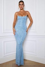 Oh Polly Womens Blue Maxi