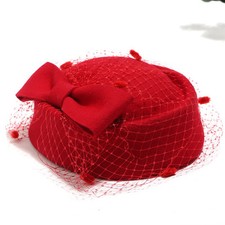 Veil Cap Headpiece Clip Wedding Party Hat Hot Royal Pillbox Hat Mesh