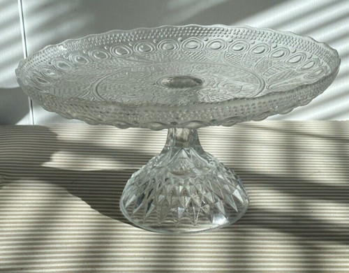 Pressed glass single tier - glass,