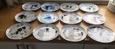 Vintage Danbury Mint Full 12 Months BORDER COLLIE Year Plate Collection Jan -Dec