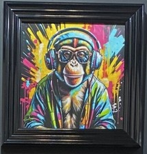 Graffiti art DJ street monkey