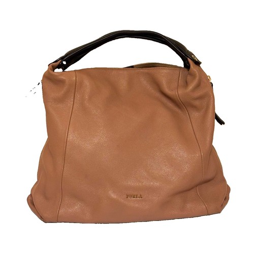 Furla large taupe leather hobo - furla,