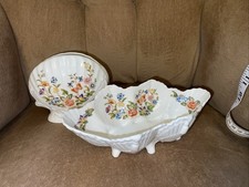 2 Aynsley, Cottage Garden vase  Bowl, Dish, Bone China,England shell design 