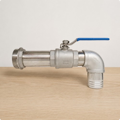 Oil drum tap with - drum, threaded