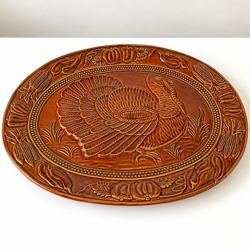 Brown glossy ceramic oval - brown,