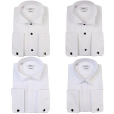 Xact Mens Formal Tuxedo/Dress Shirt with Double Cuff and Cuff Links
