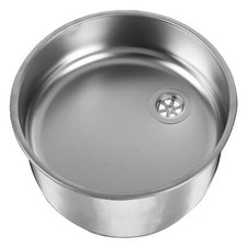 NAVY LOAD SINK STAINLESS STEEL ROUND KITCHEN BASIN CAMPERVAN MOTORHOME 385mm